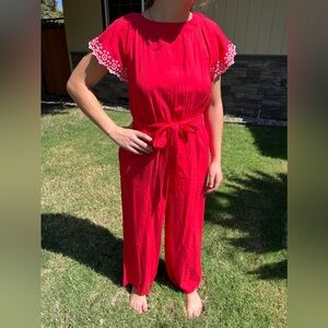 Ann Taylor Red Jumpsuit (Size 2)